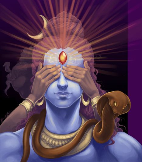 The story of Andhaka - Third Eye of Shiva and Parvati