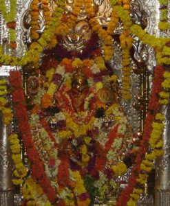 This is the idol of goddess kali in the temple
