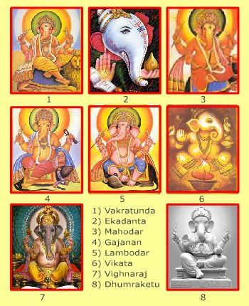 8 Avatars of Lord Ganesha