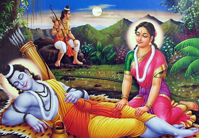 Ram Sita and Lakshman in Exile